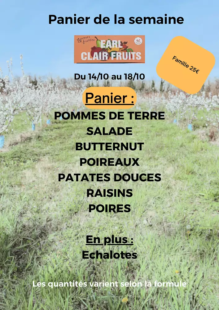 Panier de la semaine à 25 euros