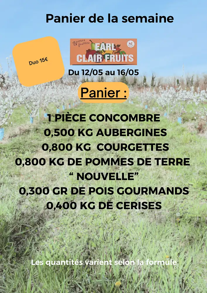 Panier de la semaine à 15 euros
