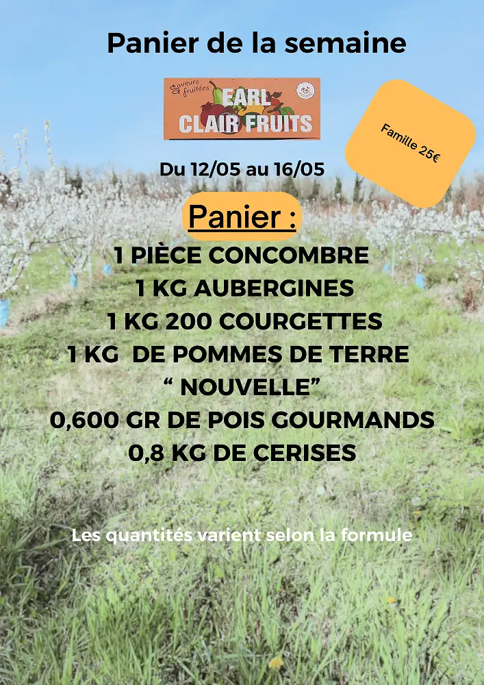 Panier de la semaine à 25 euros