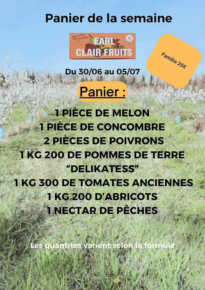Panier de la semaine à 25 euros
