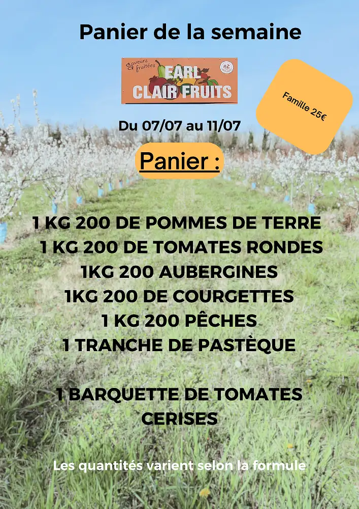 Panier de la semaine à 25 euros
