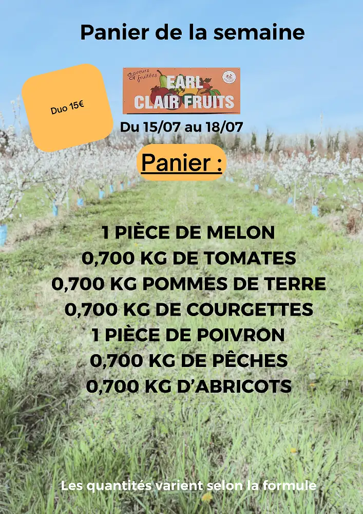 Panier de la semaine à 15 euros
