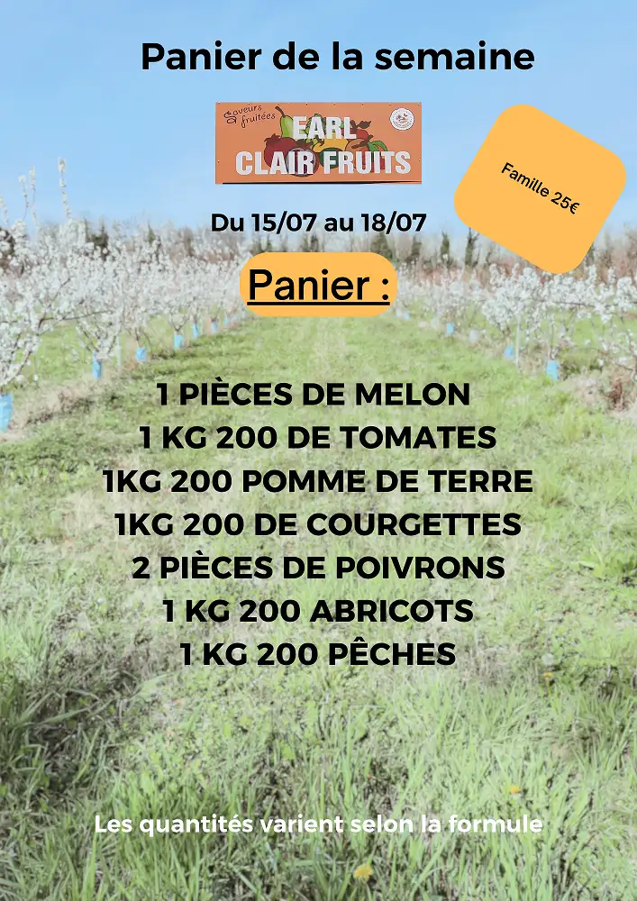 Panier de la semaine à 25 euros