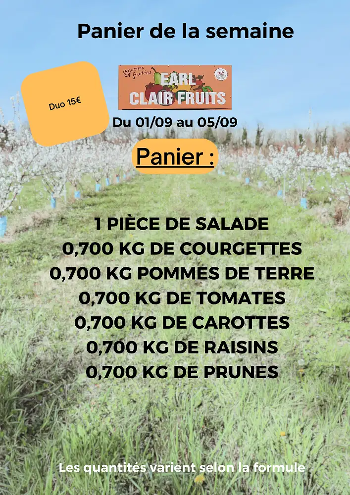 Panier de la semaine à 15 euros