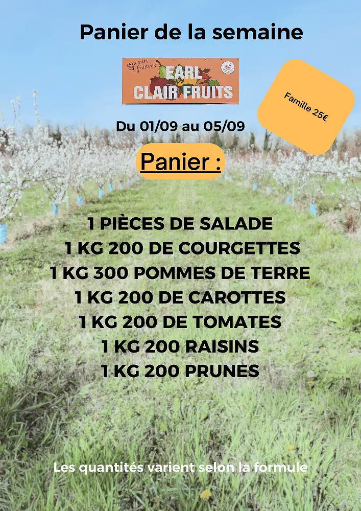 Panier de la semaine à 25 euros