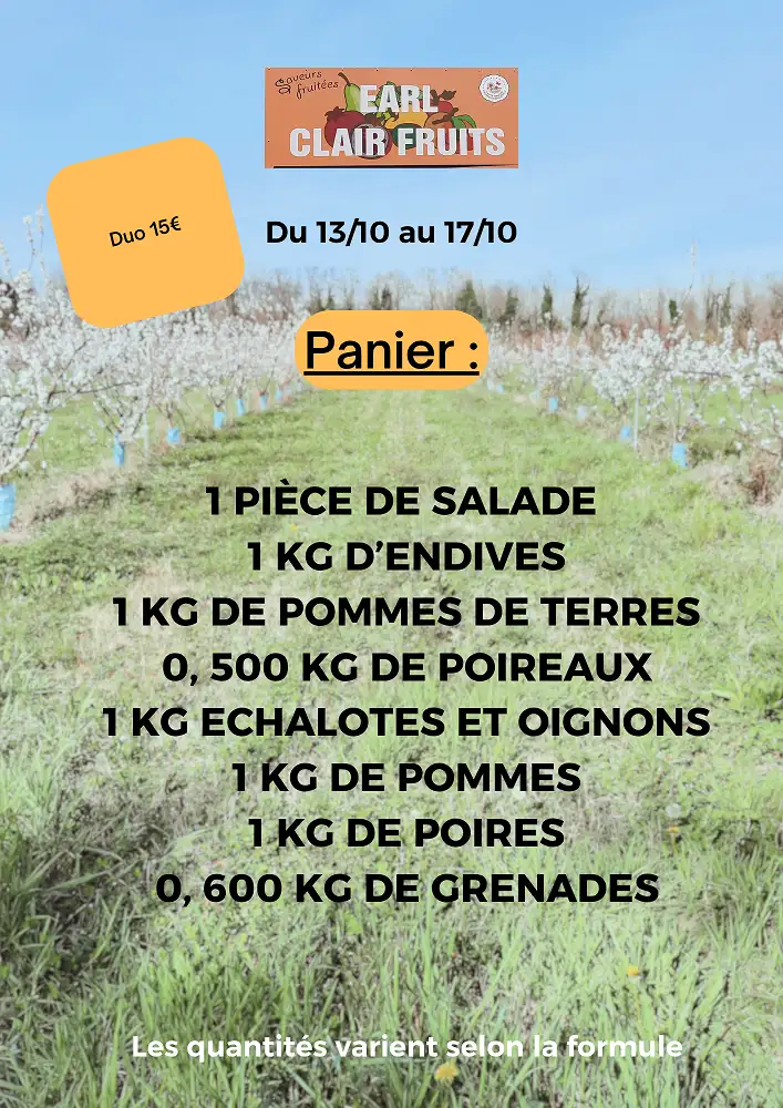 Panier de la semaine à 15 euros