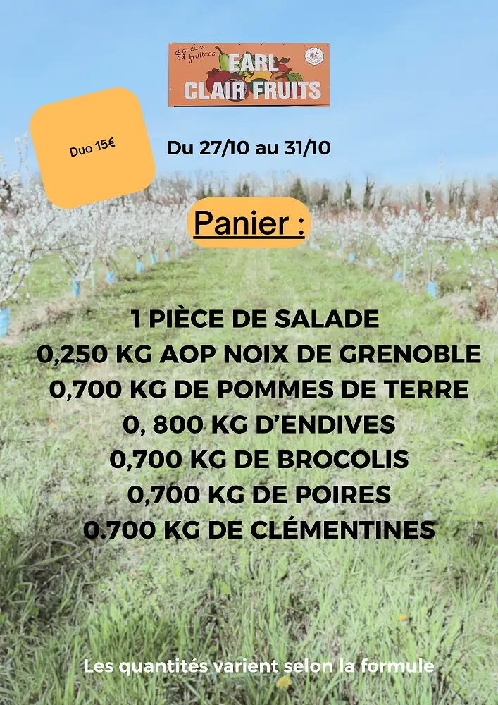 Panier de la semaine à 15 euros