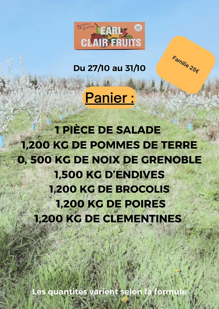Panier de la semaine à 25 euros
